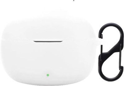 CRUIC Silicone Velcro Earbuds Case For Realme Buds T200 Lite Soft Silicone Case Cover(White)