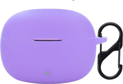 REIOX Silicone Velcro Earbuds Case For realme Buds T200 Lite Soft Silicone Case Cover(Purple)