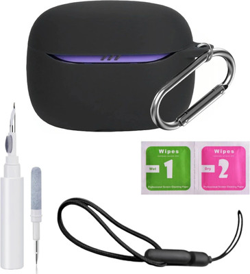 REIOX Silicone Press and Release Earbuds Case For Jbl Tune Beam 2 Silicone Case Cover(Black Combo)