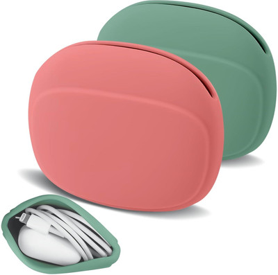 PREPSTO Silicone Press and Release Headphone Case For All brands Earphones(Pink,Green, 2 Pcs)