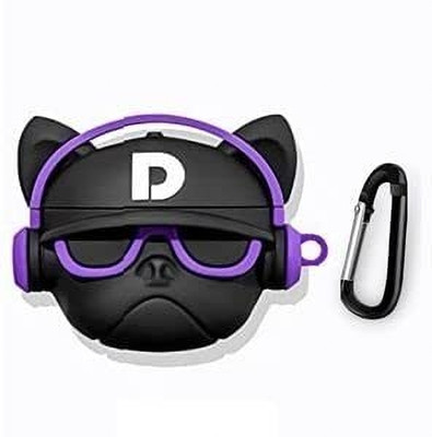 ValenteStore Silicone Press Stud Earbuds Case For Airpods Pro, Airpods Pro 2(Purple Bulldog)