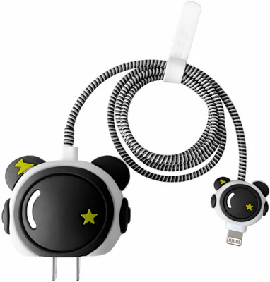 TRENDINGVIEW Silicone Pull String Headphone Case For For All iPhone 18-20W Charger With Full Protection Wire Tube(Astarnaut)