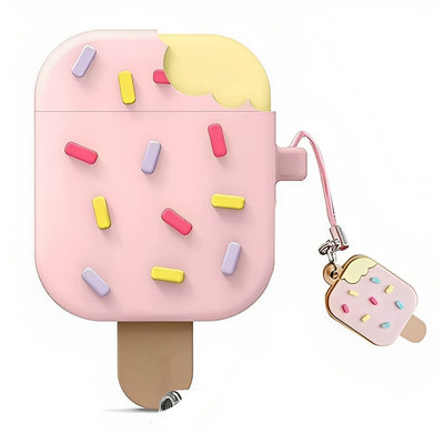 NAFA Silicone Latch Headphone Case For Apple Airpods Pro 1st Generation(Ice Pink)