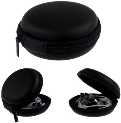 Online Delhi Fashion Leather Zipper Headphone Pouch For Universal(Black)