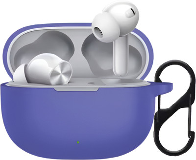 DeepZstore Silicone Pull String Earbuds Pouch For Realme Buds T200 X(Purple)