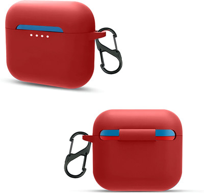 KANSOL Silicone Velcro Earbuds Case For Skullcandy Indy Evo(Red)