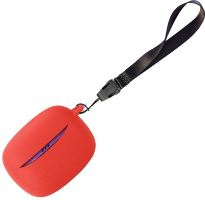 WELCROS Silicone Press and Release Earbuds Case For JBLL Tune Buds 2(Lanyard + Keychain Red)