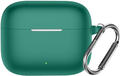 Cocoonkart Silicone Velcro Headphone Case For Silicone Case Cover For OPPO Enco Buds 3 Pro(Dark Green)