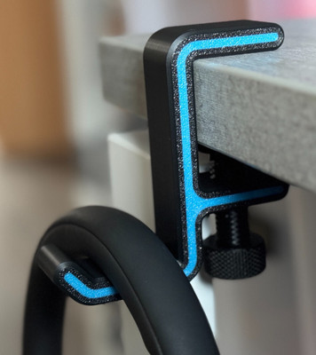 Bhootia Modern Headphone Hanger | Table Mounted Headphone Stand(Black, Blue Pack of 1)