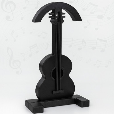 CUBIX3D Guitar Headphone Stand | Black Gaming Headset Holder Desk Organizer Headphone Stand(Black Pack of 1)