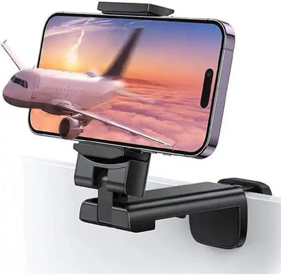 ZIKWOR Universal Airplane in Flight Phone Mount Stand Holder djustable Clamp for Travel Headphone Stand(Black Pack of 1)