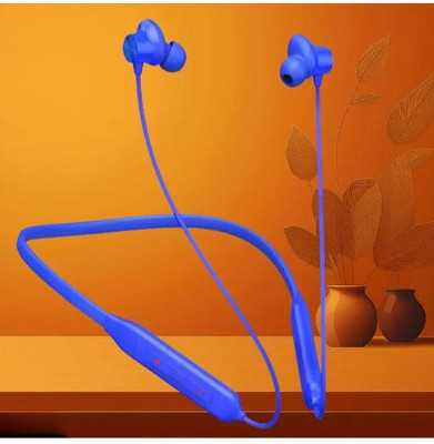 Nslix Magnetic Neckband Bluetooth Earphones with Fast Charging Bluetooth(Blue, On the Ear)