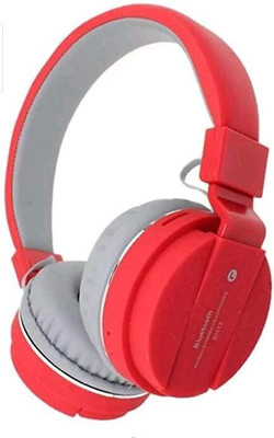 Glatoxi BLUETOOTH HEADPHONE WITH AUX Bluetooth(Red, On the Ear)