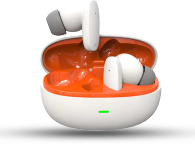 Tecmarx Pluto In Ear Comfortable 30Hr In Ear Fit Smart ENC. Bluetooth Headset Bluetooth & Wired(White, In the Ear)