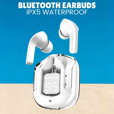 FRONY Max UltraPods (Earbuds) Transparent Charging Case With LED Digital Display A137 Bluetooth(Multicolor, True Wireless)