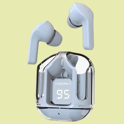 TECHMAZE T6 Ultra Pods TWS with Transparent Design and fast chargingcharging Bluetooth(Green, True Wireless)