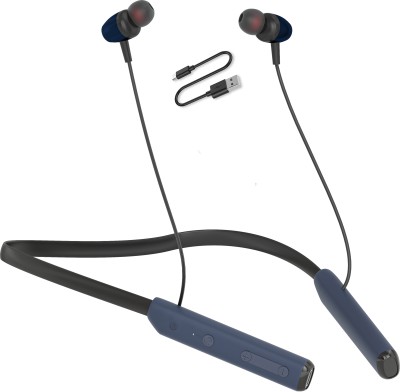 XUOP 2023 new products wireless neckband portable hand free high quality sound-F Bluetooth Headset(BLUE,Super Bass, Immersive LED Lights, In the Ear)