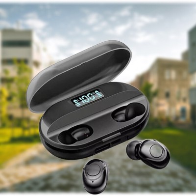 SACRO V74_T2 Wireless Earbuds with Bluetooth 5.0 & Digital Display Bluetooth Headset(Black, In the Ear)