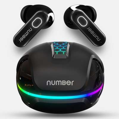 Number Super Buds 999 40dB ANC Gaming TWS Earbuds,4 Mic ENC, 35ms Low Latency,2xPairing Bluetooth Headset  (Steel Black, True Wireless) For Rs. 1299 @ 84 %