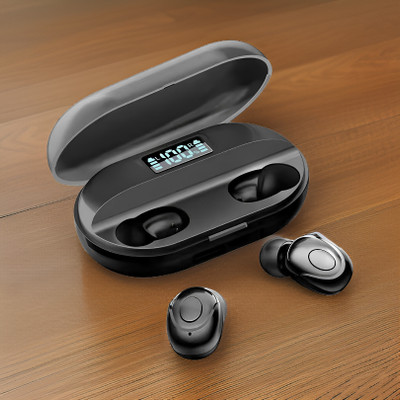 GUGGU 79v_T2 TWS Earbuds: 26hr Playback, Bluetooth 5.1, iOS/Android Bluetooth(Black, In the Ear)