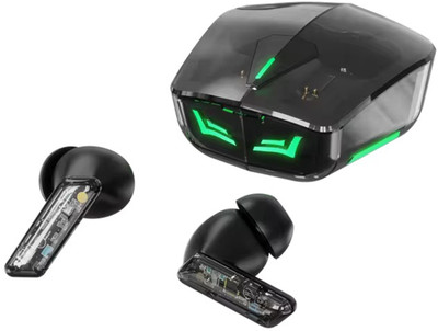 Life Like Gaming TWS Transparent Earbuds Earphones With Mic Bluetooth(Black, True Wireless)