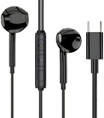 Bxeno BASS100 Type-C With In-Line Mic,Rich 14.2mm drivers,Call,Volume Control Wired[15 Wired(Black, In the Ear)