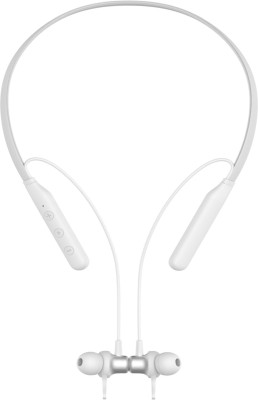 FLYSTO Polo Wireless Waterproof Neckband with 60 Hrs playtime Headphone Bluetooth Bluetooth(White, In the Ear)