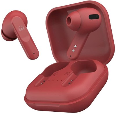 Ekko Earbeats T04 TWS with 50H Playtime, 10MM Driver, Noise Cancellation,Massive Bass Bluetooth Gaming Headset(Red, True Wireless)