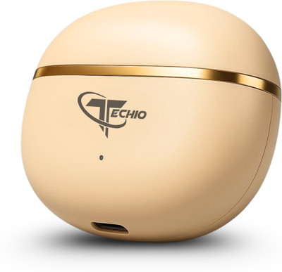 Techio Nirvana Ion ANC Earbuds with 4 Mics, 40 Hours Battery, Crystal Clear Calls Bluetooth(Brown, On the Ear)