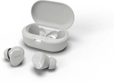 PHILIPS TAT1209WT/00In Ear Earbuds, 18H Play Time, 10mm Dynamic Drivers, ANC, IPX4 Bluetooth(White, True Wireless)