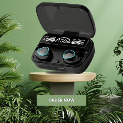 SKYPHR S10 Wireless Earbuds TWS 5.1 Dual LED Digital Display Ear Earphones M10-19 Bluetooth(Black, In the Ear)
