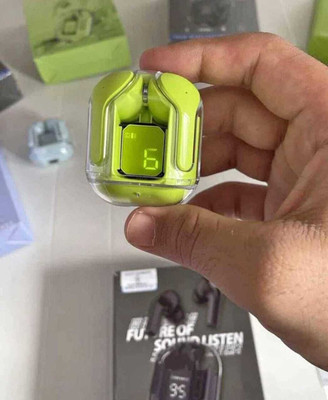 Mid Light Premium design UltraPods Buds EP07 Transparent With Charging Case M187 Bluetooth(Green, True Wireless)