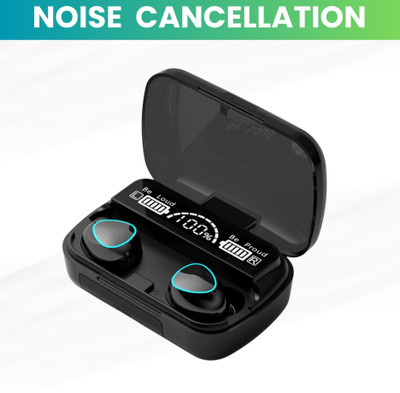 GUGGU M10 Wireless (Earbuds) Power Bank LED Display with Deep Bass Stereo SoundF100 Bluetooth(Black, True Wireless)