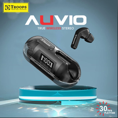 TP TROOPS TWS Earbuds with Bluetooth 5.0 LED Display,30 Hours Playback,Noise Isolation Bluetooth(Black, True Wireless)