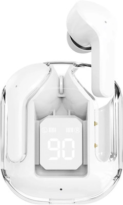 Alfanso WHITE EARBUDS, v5.3 Bluetooth & Gaming LED Display , 6 hrs Playtime Bluetooth(White, True Wireless)