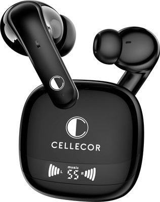 Cellecor BroPods C107 GLOSS TWS with 40H Playtime, ENC, 5.1v BT, 50ms Low Latency Gaming Bluetooth(Black, True Wireless)