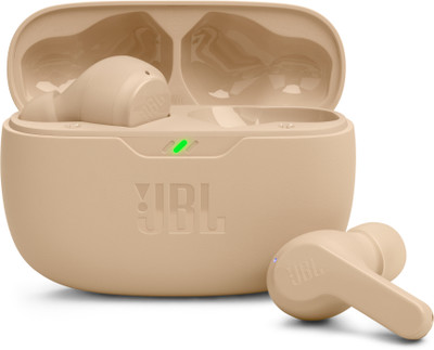 JBL Wave Beam TWS, 32Hr Playtime, IP54, Smart Ambient & TalkThru Mode, JBL App Bluetooth(Beige, In the Ear)