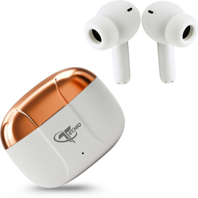 TECHIO SoundFlex Pro Earbud ENC Sport and HiFi Sound 40Hr Playback Bluetooth(White, True Wireless)