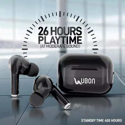 renotch Bassplus BT-160 Earbuds V5.3, IPX4, With 400 hr Standby Time With ANR Enable Bluetooth(Black, In the Ear)