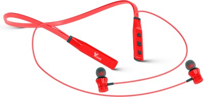 AAMS 111 Bluetooth 5.0 Wireless Neckband, 80Hrs Playtime,Voice Assist,IPX5 WaterProof Bluetooth Headset(Red, In the Ear)
