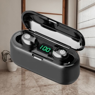 SACRO M91_F9 Wireless Earbuds with Bluetooth 5.0 & Digital Display Bluetooth Headset(Black, In the Ear)