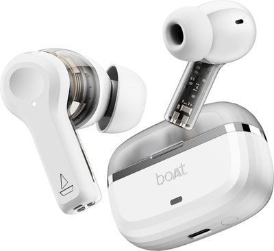 boAt Nirvana Space w/ 360 Spatial Audio, ANC(~32dB), 100HRS Battery & Dual Pairing Bluetooth(Celestial White, True Wireless)