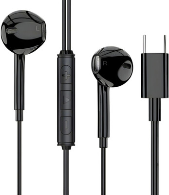 Bxeno BASS100 Type-C With In-Line Mic,Rich 14.2mm drivers,Call,Volume Control Wired[23 Wired(Black, In the Ear)
