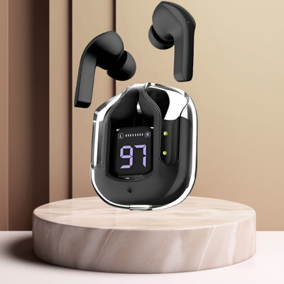 GUGGU Earbuds Max UltraPods Transparent Charging Case With LED Digital Display B56 Bluetooth(Multicolor, In the Ear)