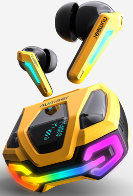 Number Super Buds GT M9 Gaming TWS Earbuds, 60Hr Playback, ANC, 4 Mic ENC, Dual Pairing Bluetooth(Glass Yellow, True Wireless)