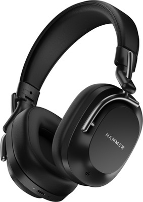 Hammer Bash Pro 32 dB Hybrid ANC Wireless Headphones, 4 Mics, Quick Charge, 40mm Driver Bluetooth(Black, On the Ear)