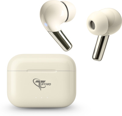 Techio GamePods Z1 with Ultra Low Latency, 4 Mic Setup, 13mm Driver & Touch Bluetooth(White, True Wireless)