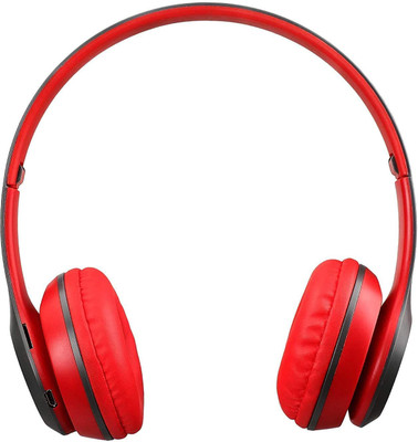 RENTOOR DOWN PRICE P47 PORTABLE GAMING SPORTS DAYNMIC BEAT SOUND HEADPHONE Bluetooth(Red, On the Ear)