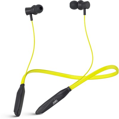 AMS NB36 Rcharge 16Hrs Playtime, ENC mic, Dual Device Pairing, Fast Charging, 5.0v Bluetooth Headset(Yellow, In the Ear)