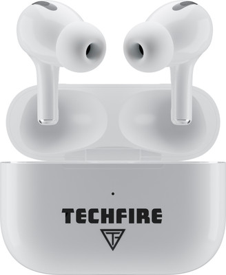 TECHFIRE BoomBuds TWS Earbuds with 100 HRS Playtime,(50ms Low Latency), Bluetooth v5.3 Bluetooth(White, True Wireless)